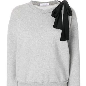 Frame Denim Heather Gray Bow Sweatshirt NWT